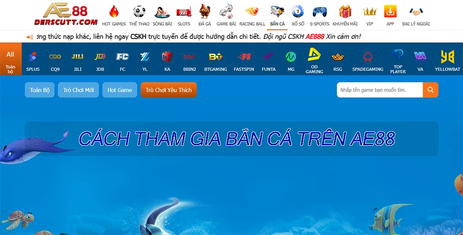 Cách thức tham gia bắn cá trên AE88