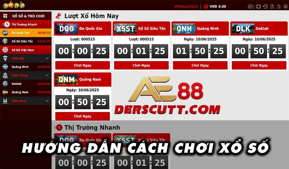 Hướng dẫn hành trình chơi xổ số tại AE88