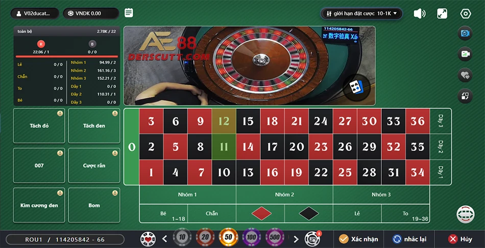 Hướng dẫn tham gia Roulette trên AE88