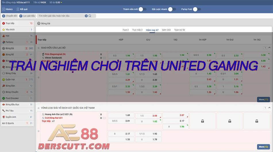 Trải nghiệm thực tế trên United Gaming